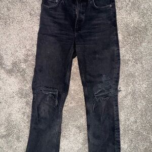Agolde Women's Black Distressed Jeans